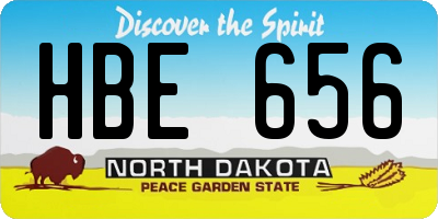 ND license plate HBE656