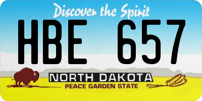 ND license plate HBE657