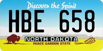 ND license plate HBE658