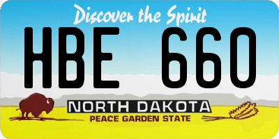 ND license plate HBE660