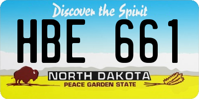 ND license plate HBE661