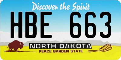 ND license plate HBE663