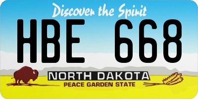 ND license plate HBE668