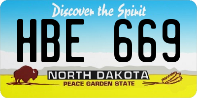 ND license plate HBE669