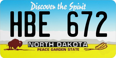 ND license plate HBE672