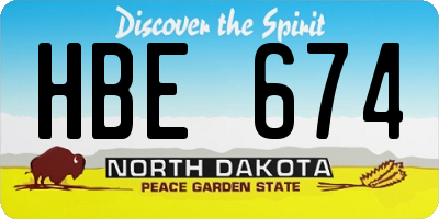 ND license plate HBE674