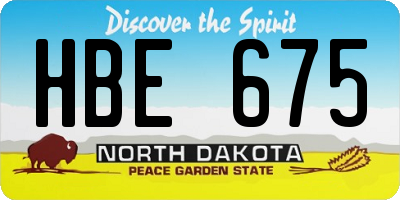 ND license plate HBE675
