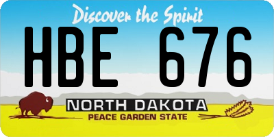 ND license plate HBE676