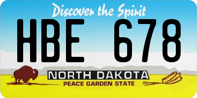 ND license plate HBE678