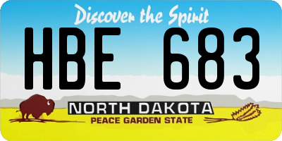 ND license plate HBE683
