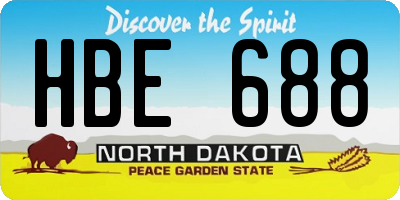 ND license plate HBE688