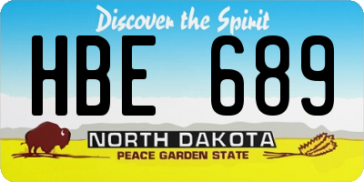 ND license plate HBE689