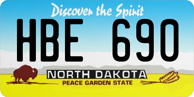 ND license plate HBE690