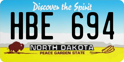 ND license plate HBE694