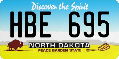 ND license plate HBE695
