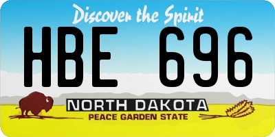 ND license plate HBE696