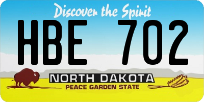 ND license plate HBE702