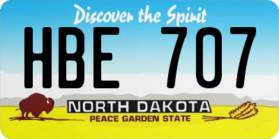 ND license plate HBE707