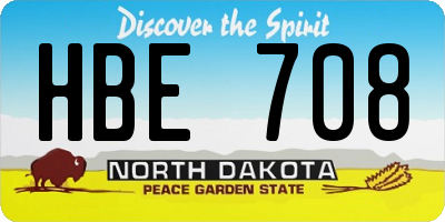 ND license plate HBE708