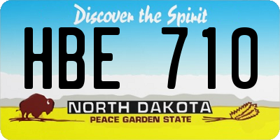 ND license plate HBE710