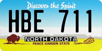 ND license plate HBE711