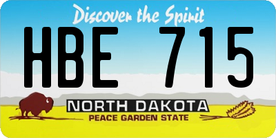 ND license plate HBE715