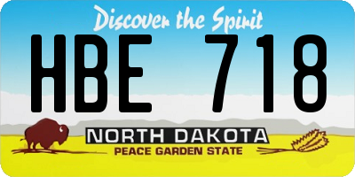 ND license plate HBE718