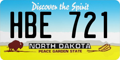 ND license plate HBE721