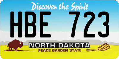 ND license plate HBE723