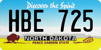 ND license plate HBE725