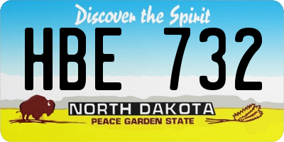 ND license plate HBE732