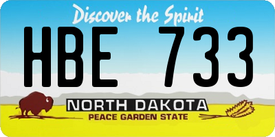 ND license plate HBE733