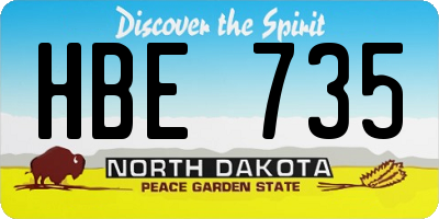 ND license plate HBE735