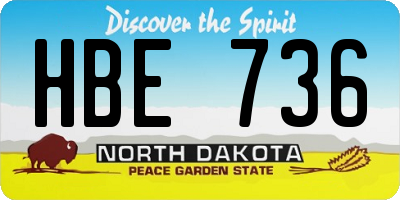 ND license plate HBE736