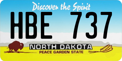 ND license plate HBE737