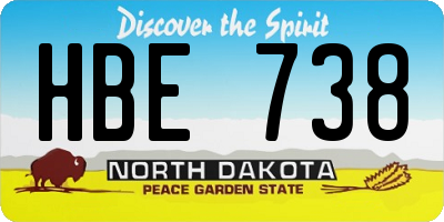 ND license plate HBE738