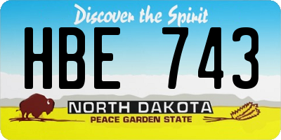 ND license plate HBE743