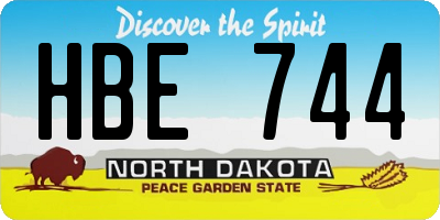 ND license plate HBE744