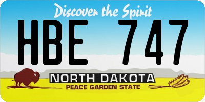 ND license plate HBE747