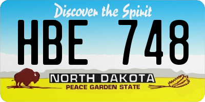 ND license plate HBE748
