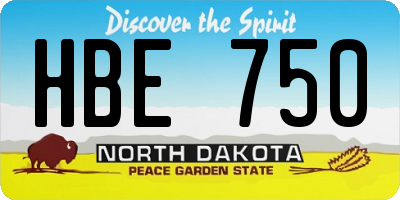ND license plate HBE750