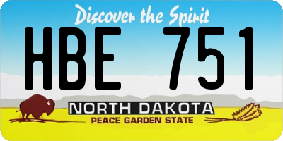 ND license plate HBE751