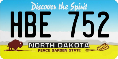 ND license plate HBE752