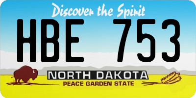 ND license plate HBE753