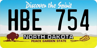 ND license plate HBE754