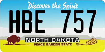 ND license plate HBE757