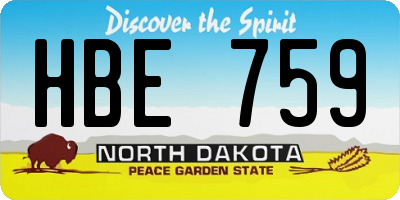 ND license plate HBE759