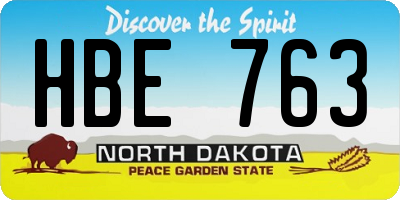 ND license plate HBE763