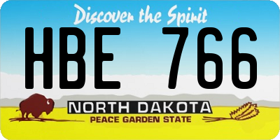 ND license plate HBE766