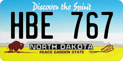 ND license plate HBE767